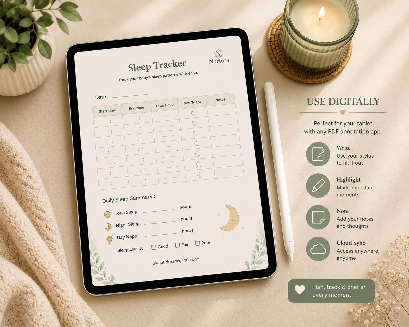 Baby Planner Printable PDF | 41-Page Newborn Tracker & Organizer | Feeding, Sleep, Diaper Log | Instant Download
